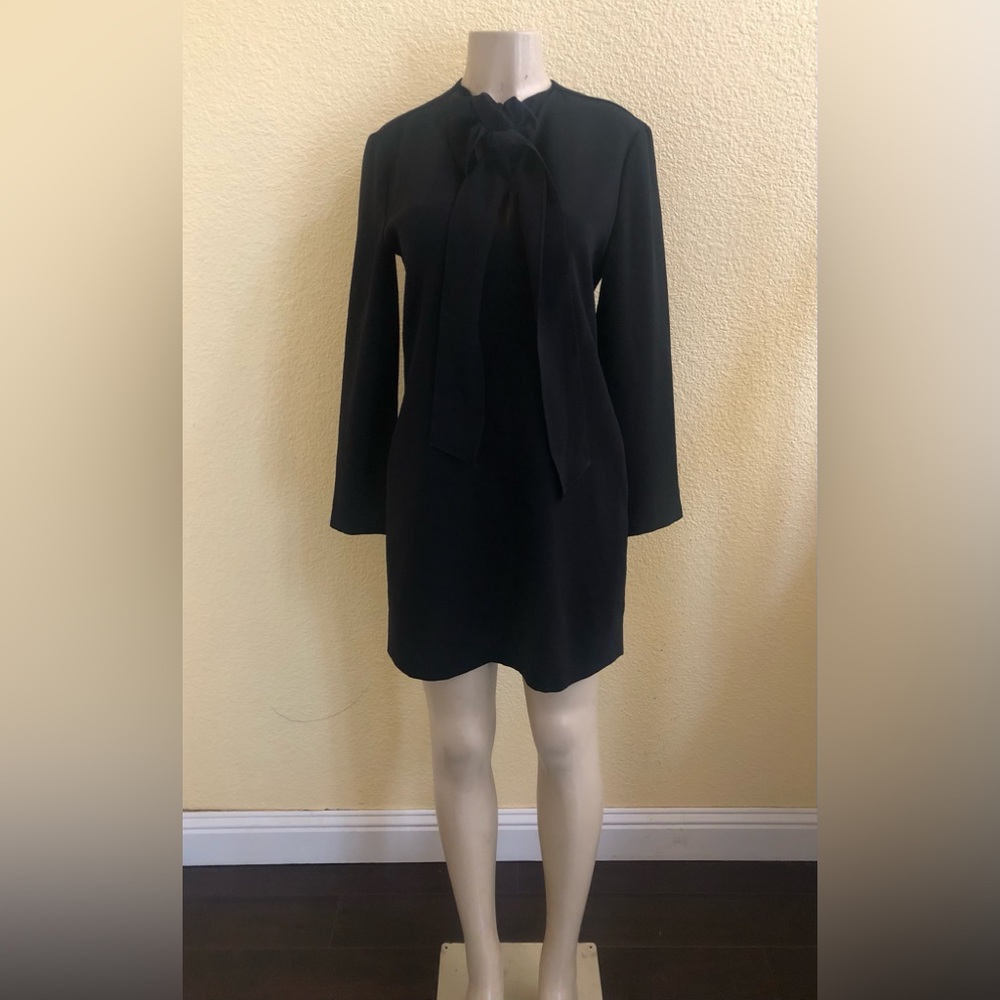 Zara woman black kind sleeve tie neck dress/tunic size M